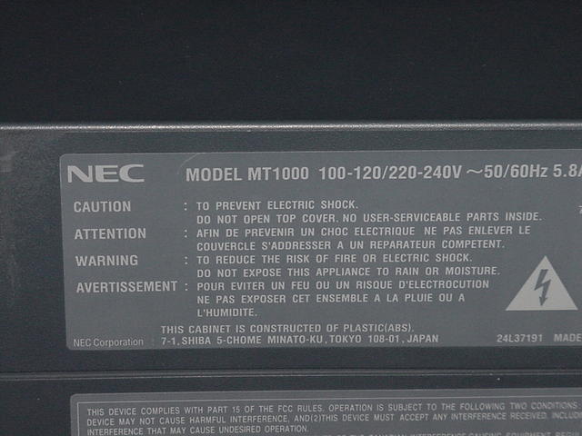 NEC MT1000 Tag